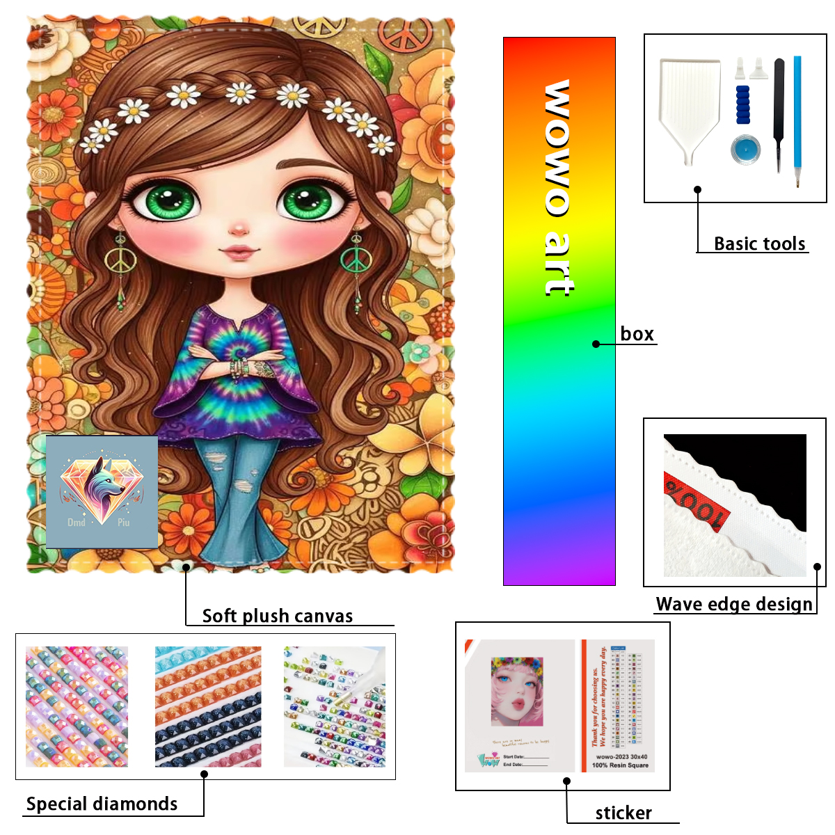 Resin Art Kits - 【Piu Diamond Art】Chica de anime 100%