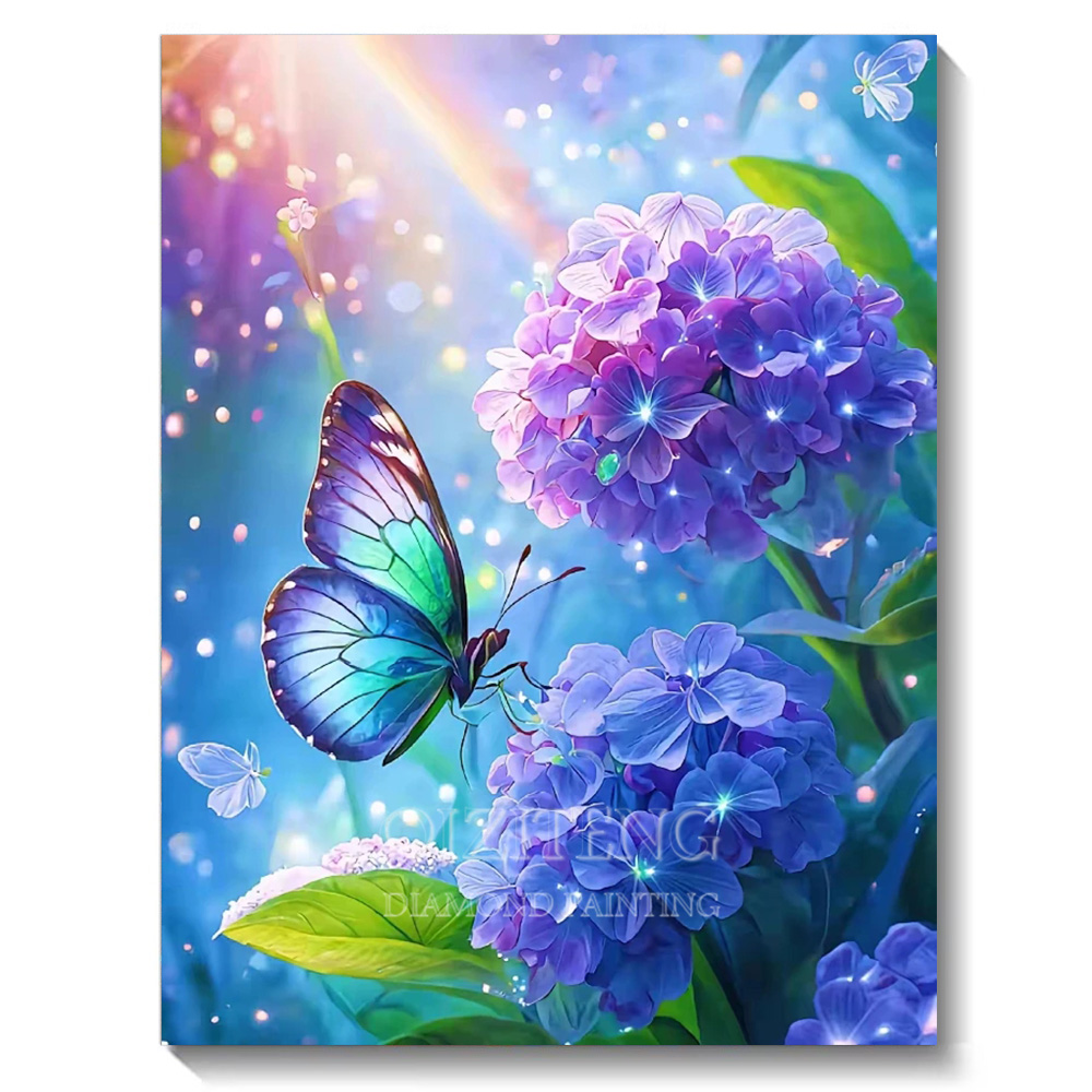 Resin Art Wallpaper - 5D Landscape Diamond Painting Kit Butterfly
