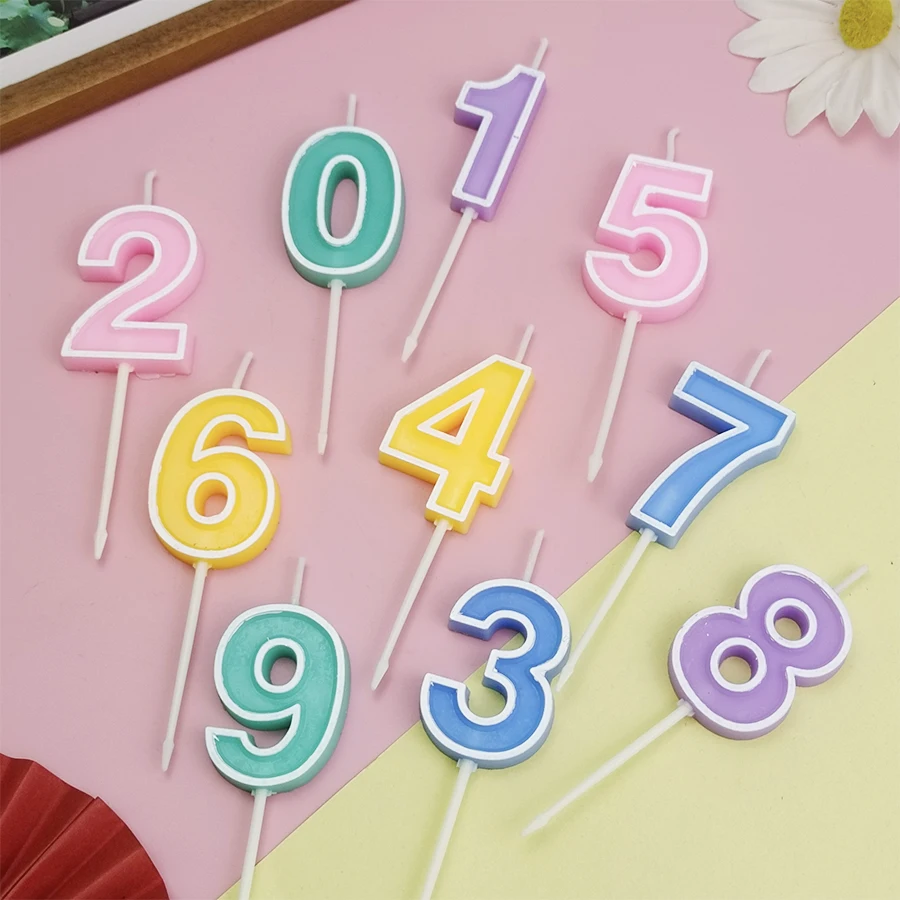 Resin Art Alphabet - Candy Colored Happy Birthday Number Candle