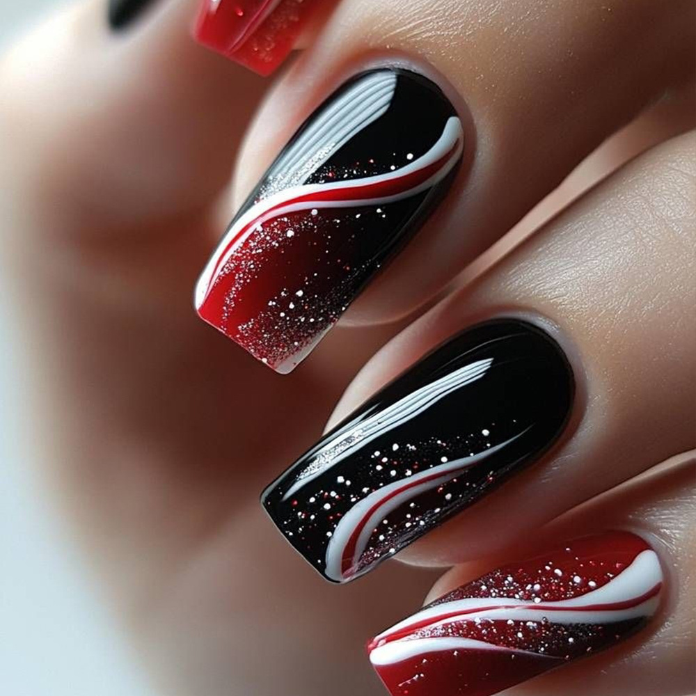 Resin Art Online - 24pcs Mid-length Square Press on Nails