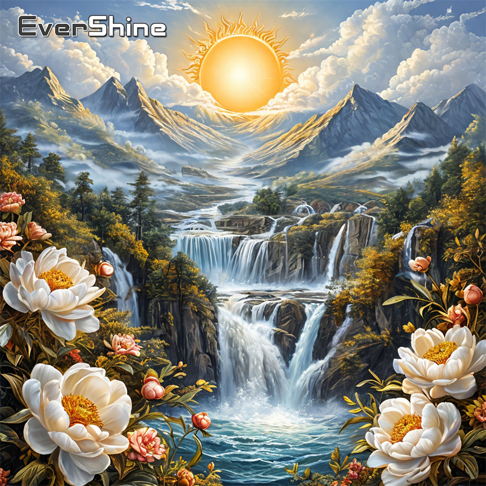 Resin Art Wallpaper - Evershine Diamond Mosaic Landscape Full Square