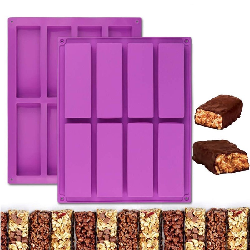Tray Mold Rectangle - 8 Cavity Rectangle Silicone cake mold