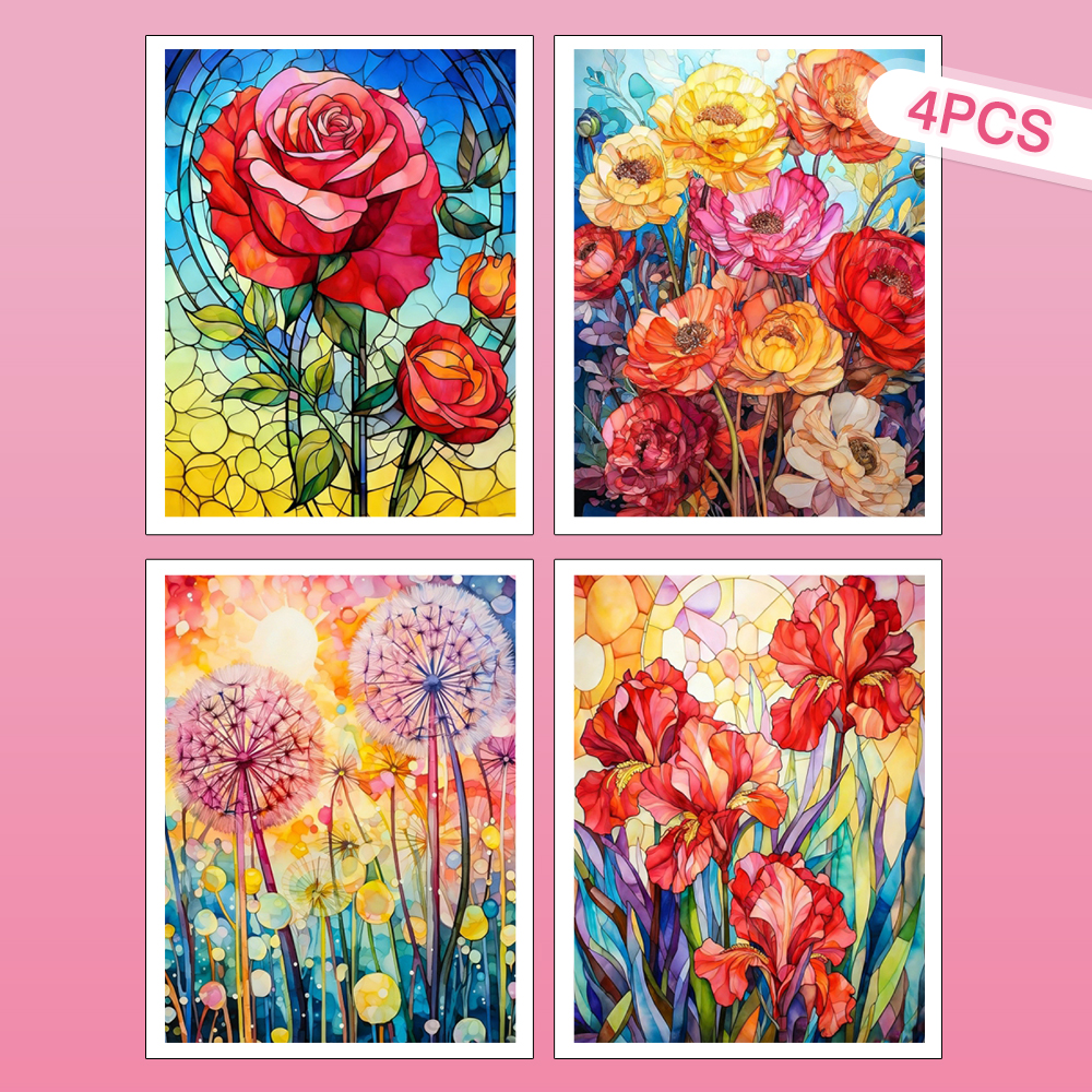 HUACAN 4PCS Full Round Drill D - Resin Art With Rose recensie en prijs