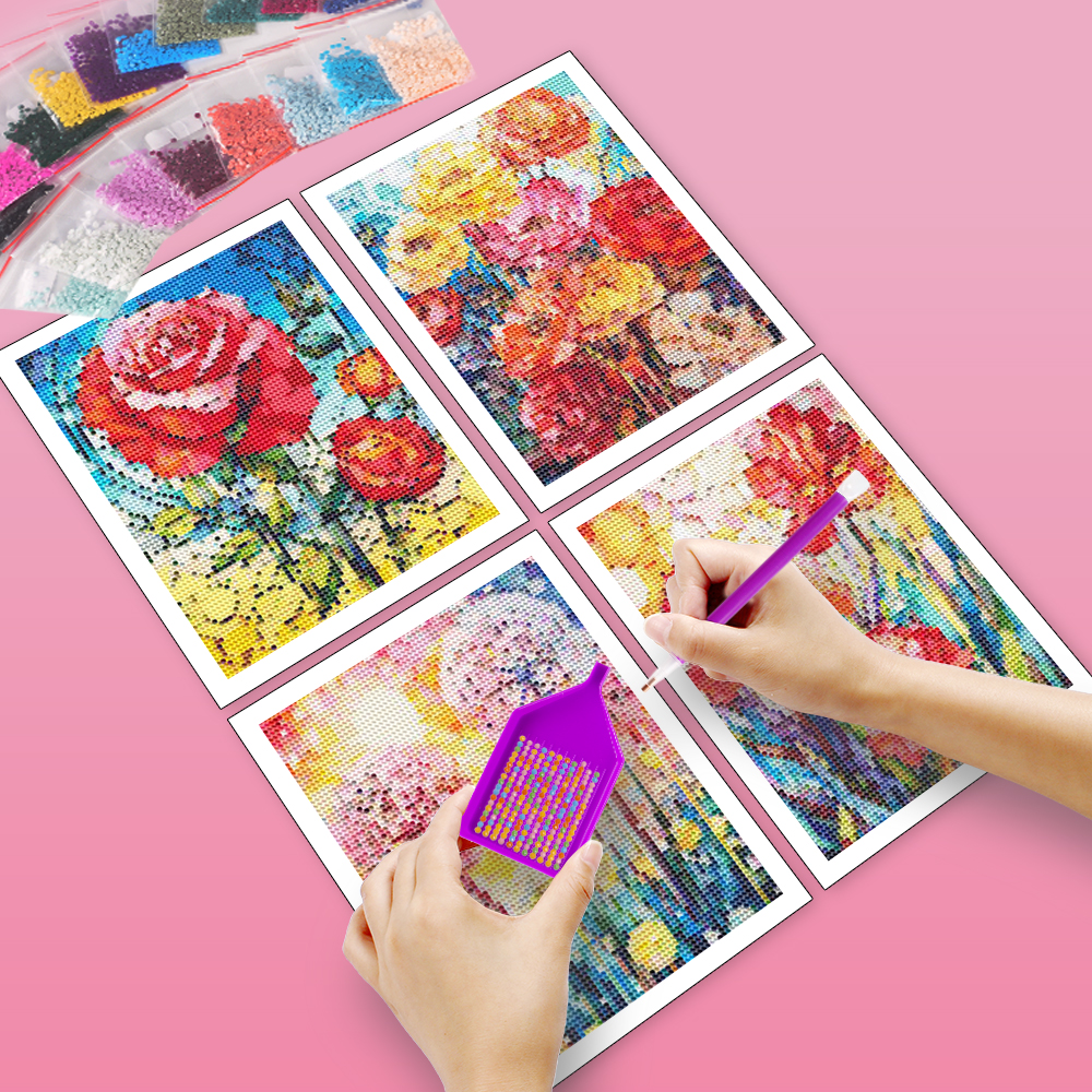 HUACAN 4PCS Full Round Drill D - Resin Art With Rose recensie en prijs