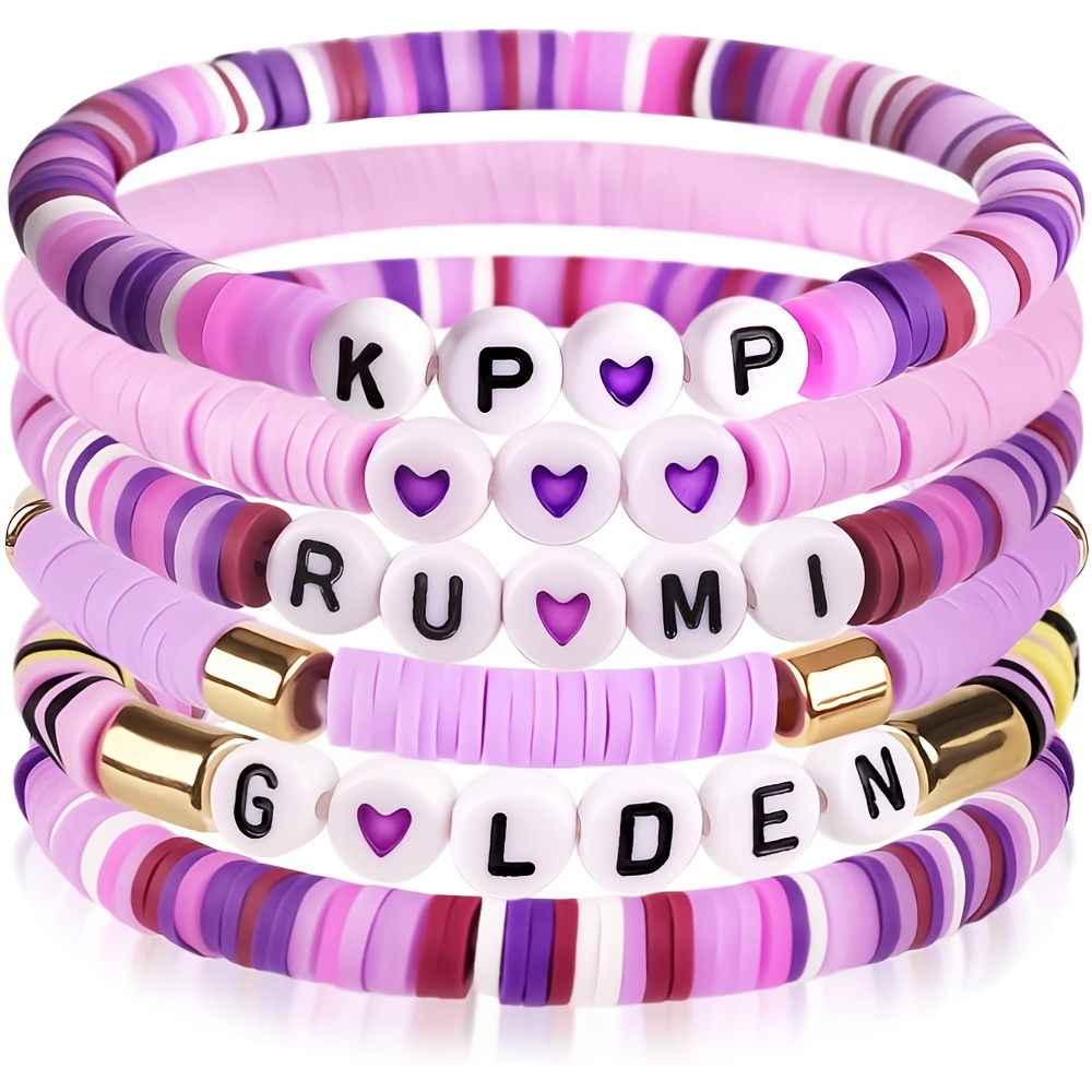 6pcs Korean Pop K-Pop Bracelet - Resin Art Alphabet recensie en prijs