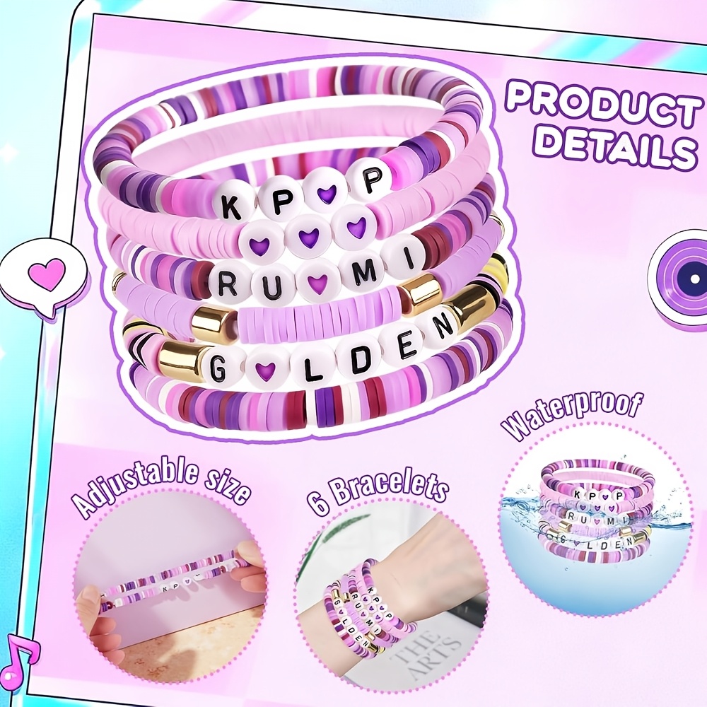 6pcs Korean Pop K-Pop Bracelet - Resin Art Alphabet recensie en prijs