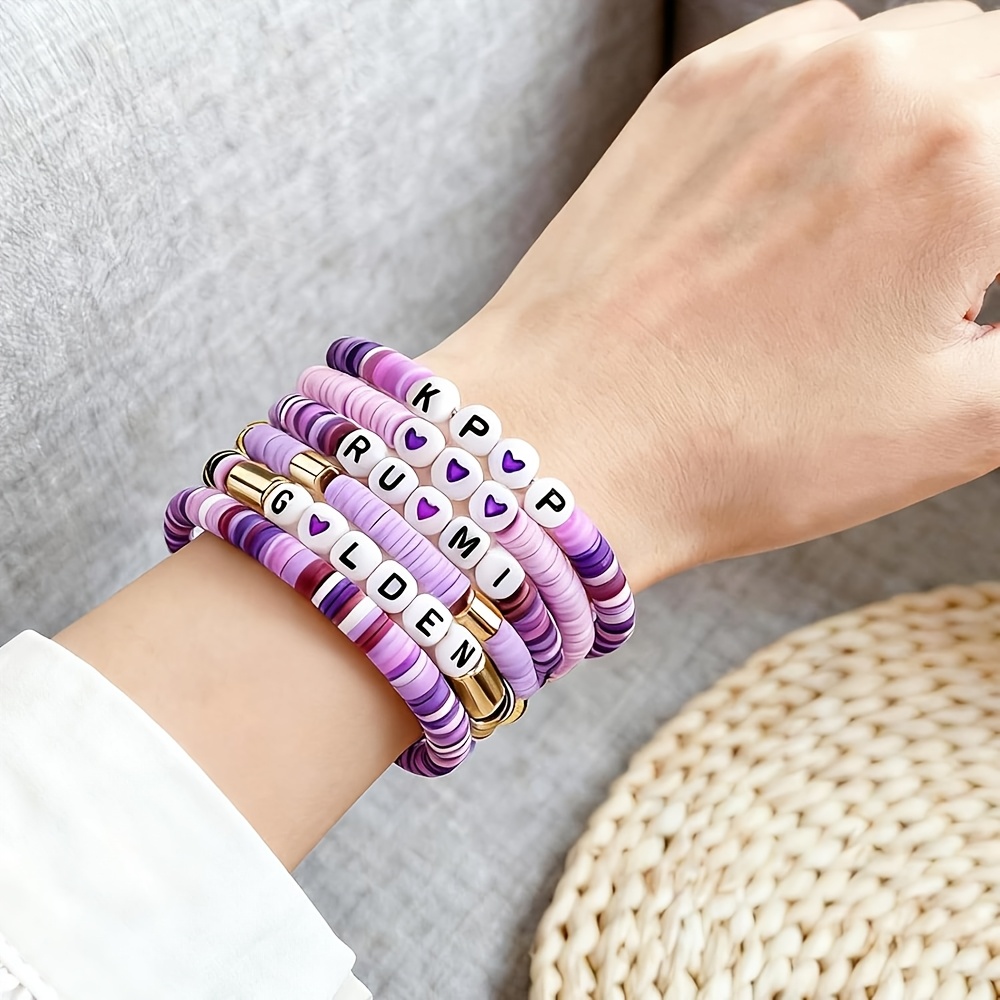 6pcs Korean Pop K-Pop Bracelet - Resin Art Alphabet recensie en prijs