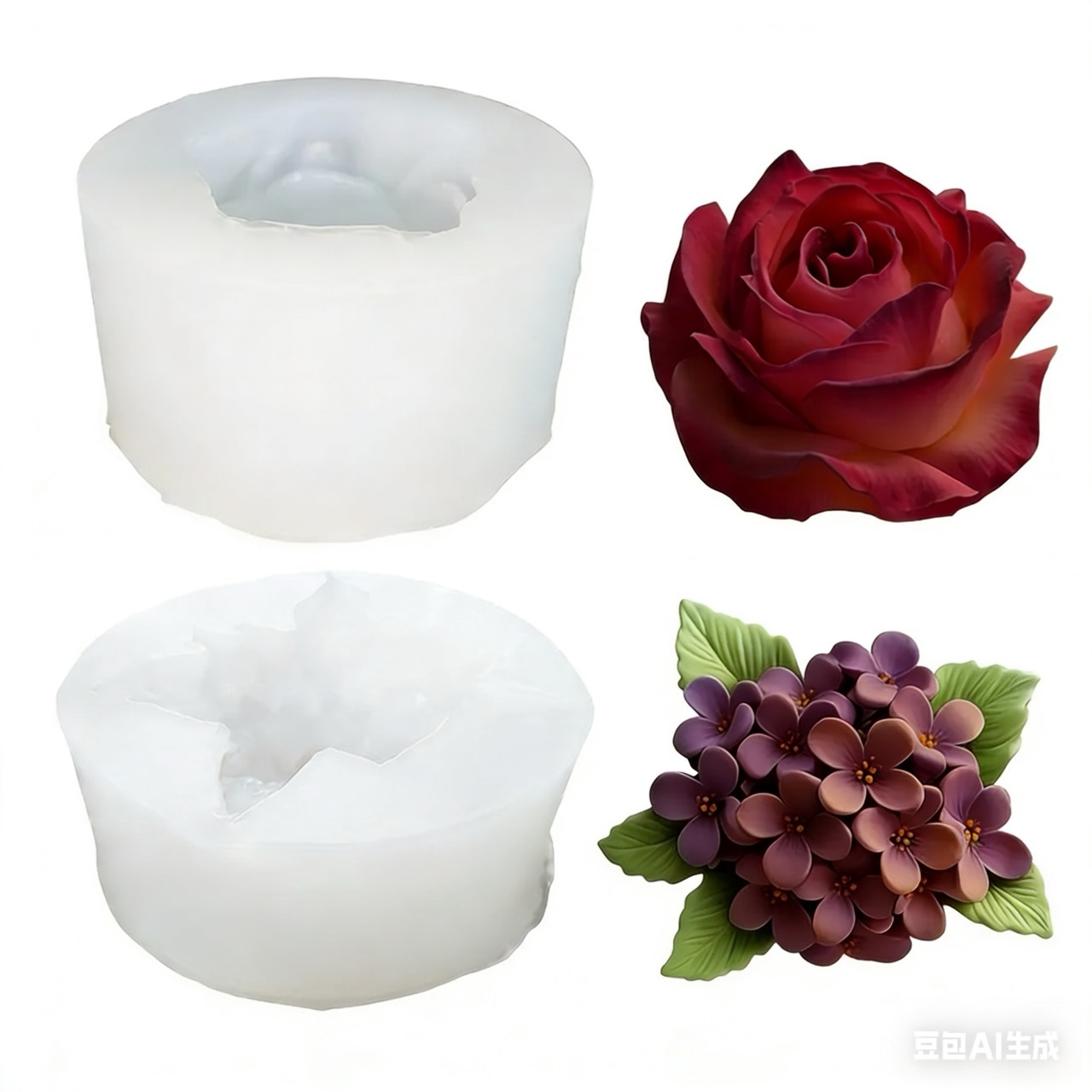 2-Piece 3D Rose and Lilac Sili - Resin Art With Rose recensie en prijs