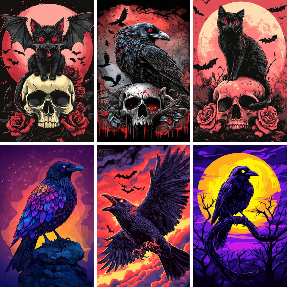 Antique Black Crow Painting 5D - Resin Art Wallpaper recensie en prijs