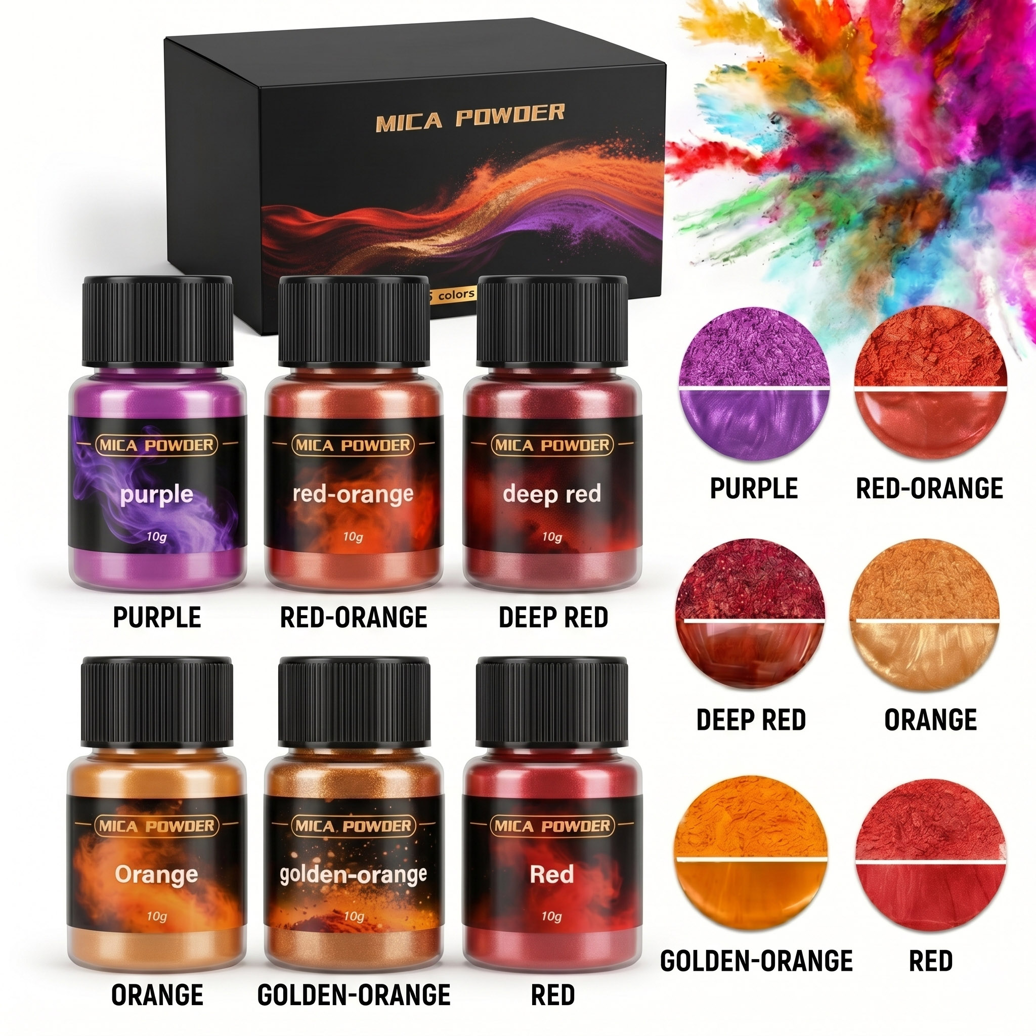 6Colors/Sets metallic powder p - Pearl Powder Resin recensie en prijs