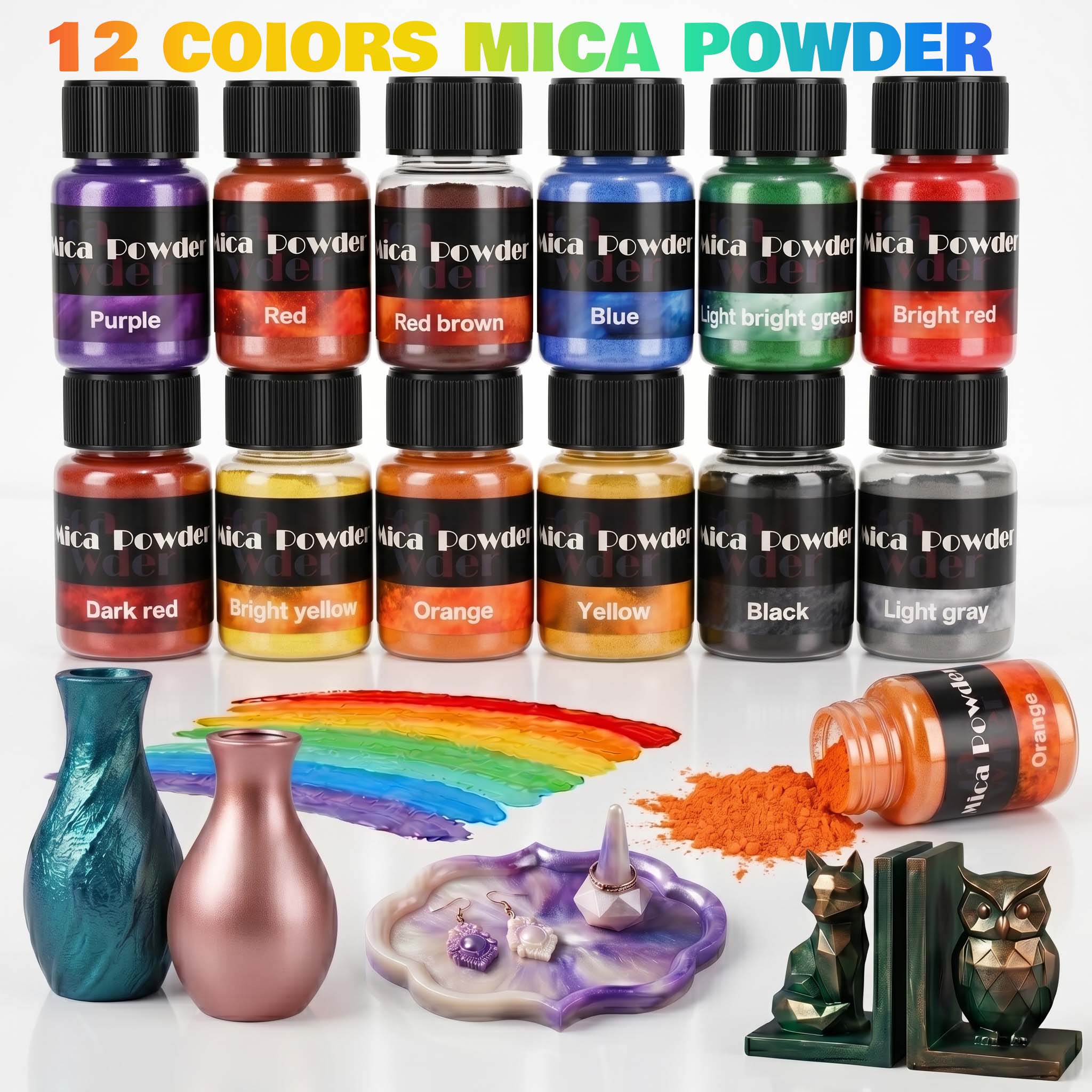 12-Color Gypsum Pigment Powder - Pearl Powder Resin recensie en prijs